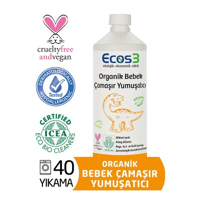 Ecos3 - Organik Bebek Çamaşır Yumuşatıcı 1000ml