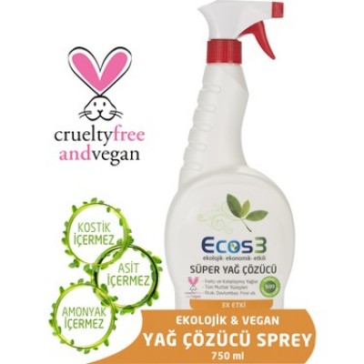 Ecos3 - Ekolojik Ve Vegan Yağ Çözücü Sprey 750ml