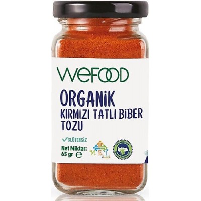 Wefood -Organik Tatlı Kırmızı Toz Biber 65gr